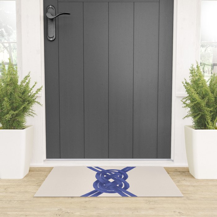Nautical Knot Art Print  Minimalist Blue Rope Illustration Welcome Mat Gallery Image 3