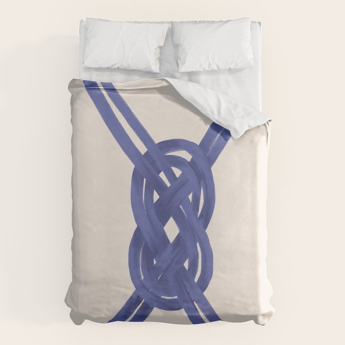 Nautical Knot Art Print  Minimalist Blue Rope Illustration Duvet Cover Gallery Image 6