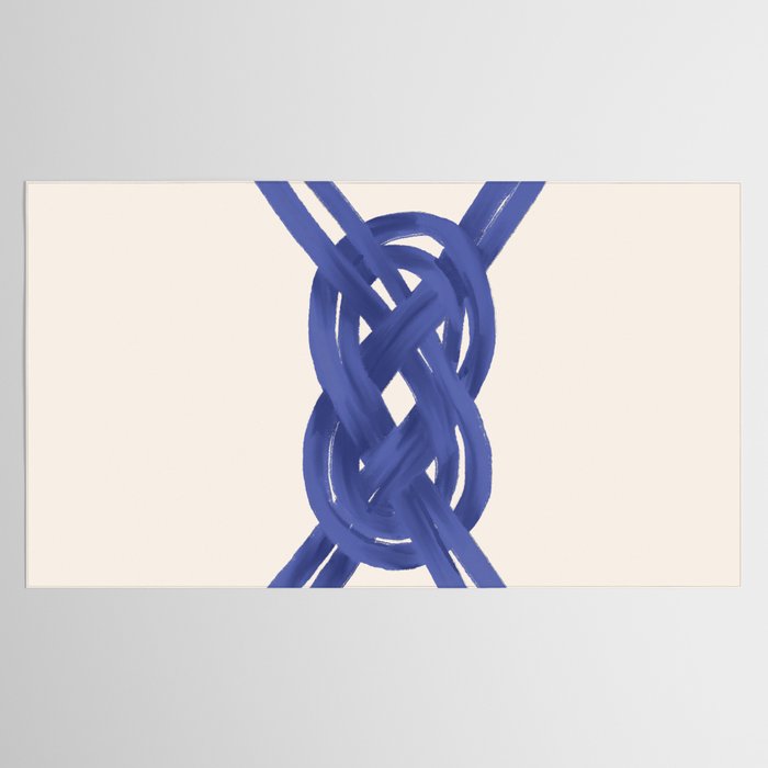 Nautical Knot Art Print  Minimalist Blue Rope Illustration Tablecloth Gallery Image 2