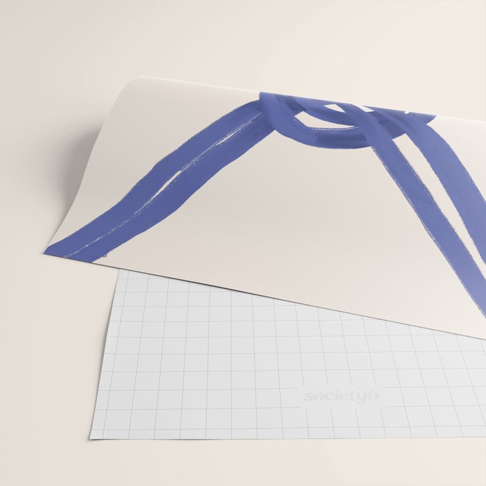 Nautical Knot Art Print  Minimalist Blue Rope Illustration Wrapping Paper Gallery Image 2