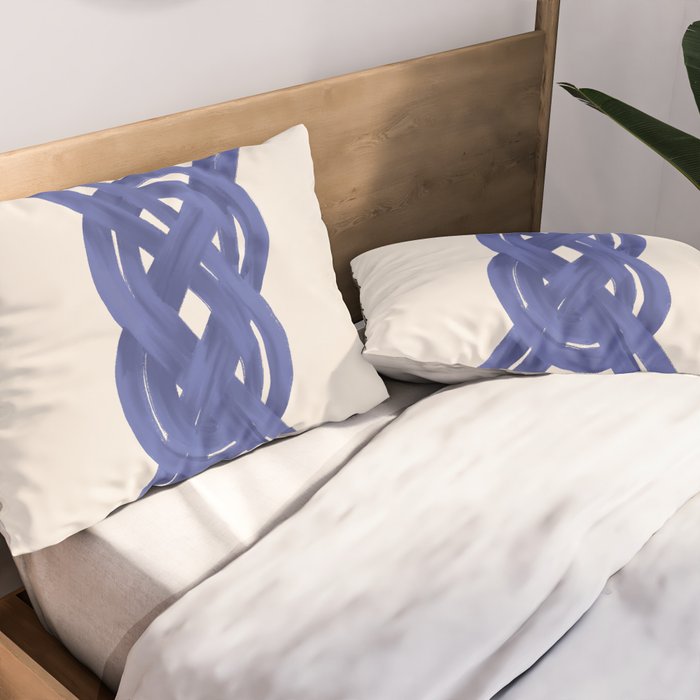 Nautical Knot Art Print  Minimalist Blue Rope Illustration Pillow Sham Gallery Image 2