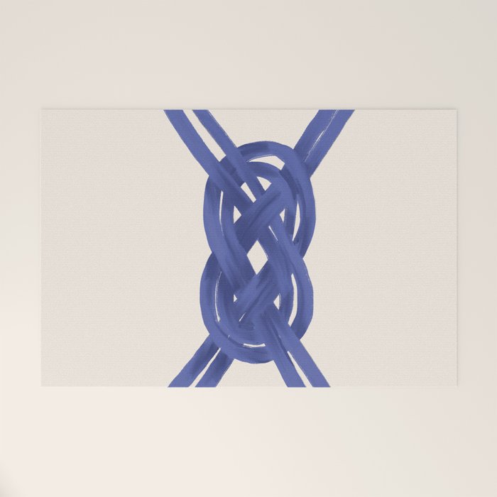 Nautical Knot Art Print  Minimalist Blue Rope Illustration Welcome Mat Gallery Image 1