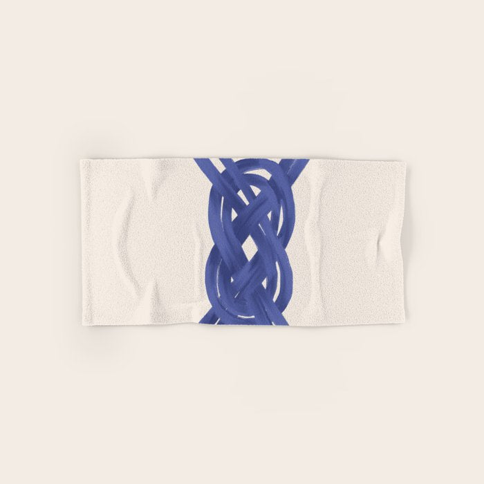 Nautical Knot Art Print  Minimalist Blue Rope Illustration Bath Towel Gallery Image 1