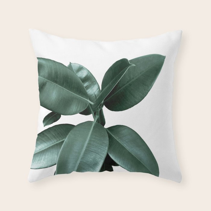 Rubber fig Plant Throw Pillow Gallery Image 1