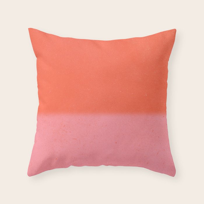 Color Block Coral Pink Peach Orange Abstract Modern Throw Pillow Gallery Image 6