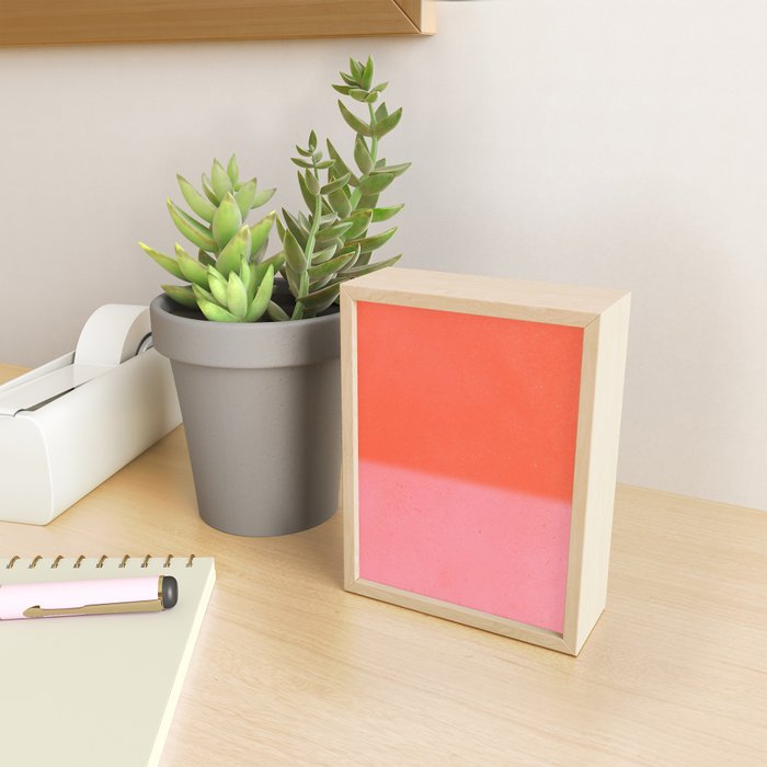 Color Block Coral Pink Peach Orange Abstract Modern Mini Art Print Gallery Image 2