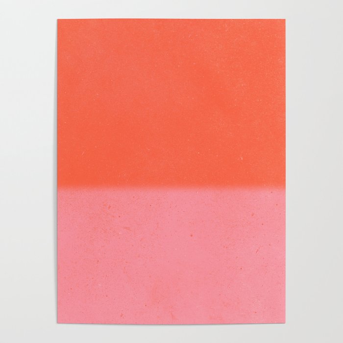 Color Block Coral Pink Peach Orange Abstract Modern Poster Gallery Image 4