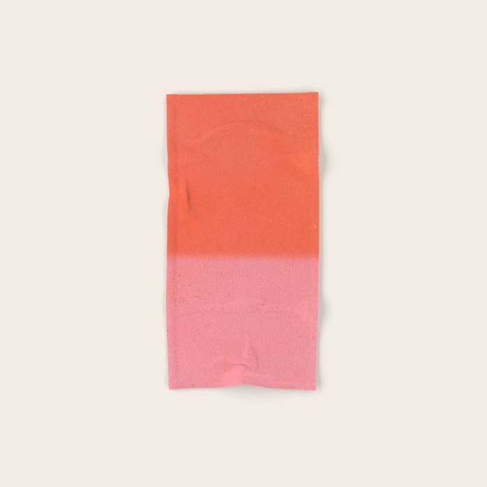 Color Block Coral Pink Peach Orange Abstract Modern Bath Towel Gallery Image 1
