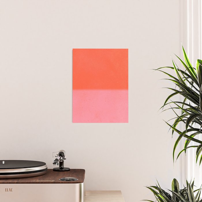 Color Block Coral Pink Peach Orange Abstract Modern Poster Gallery Image 2