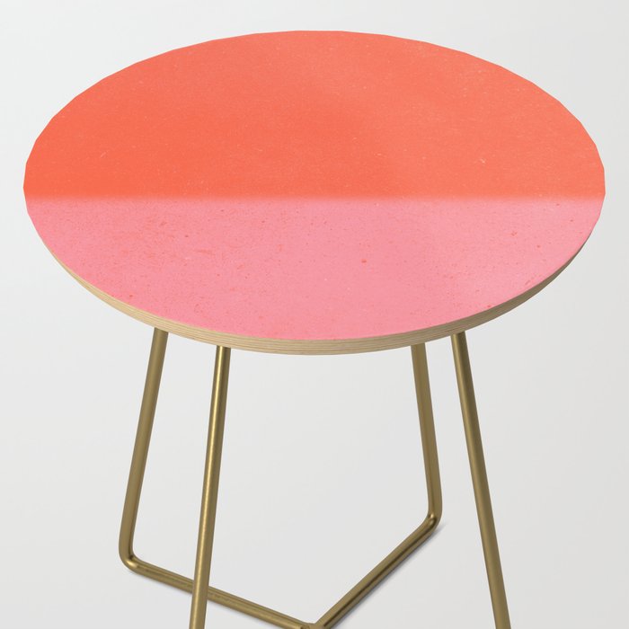 Color Block Coral Pink Peach Orange Abstract Modern Side Table Gallery Image 2