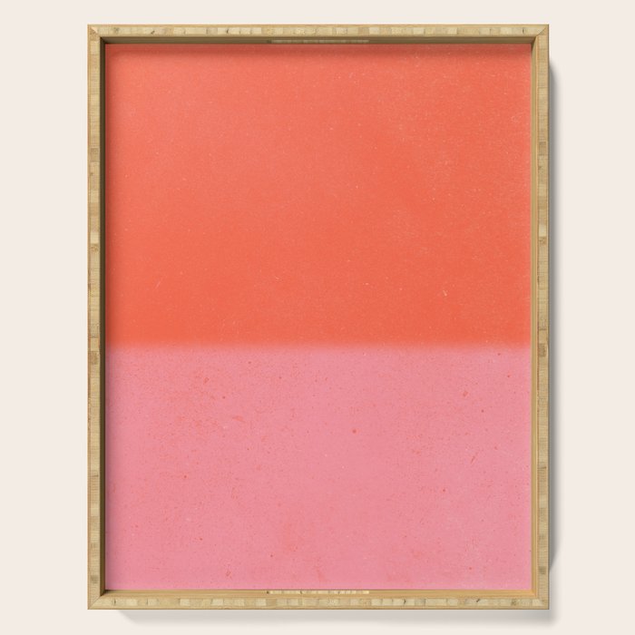 Color Block Coral Pink Peach Orange Abstract Modern Serving Tray Gallery Image 1
