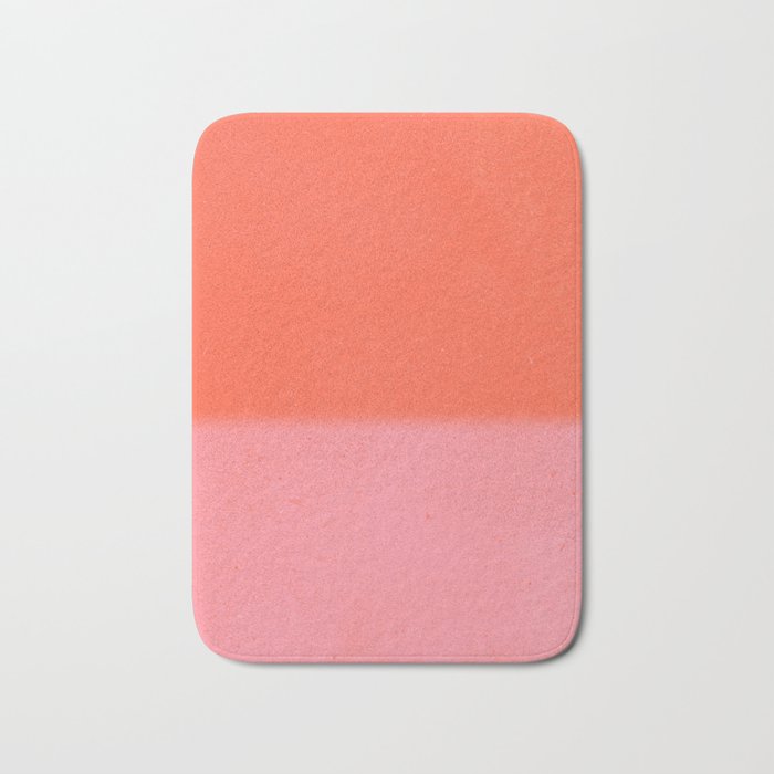 Color Block Coral Pink Peach Orange Abstract Modern Bath Mat Gallery Image 1