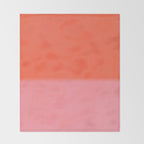 Color Block Coral Pink Peach Orange Abstract Modern Throw Blanket Gallery Image 2