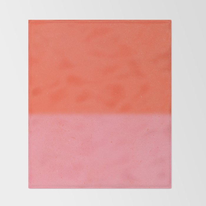 Color Block Coral Pink Peach Orange Abstract Modern Throw Blanket Gallery Image 2