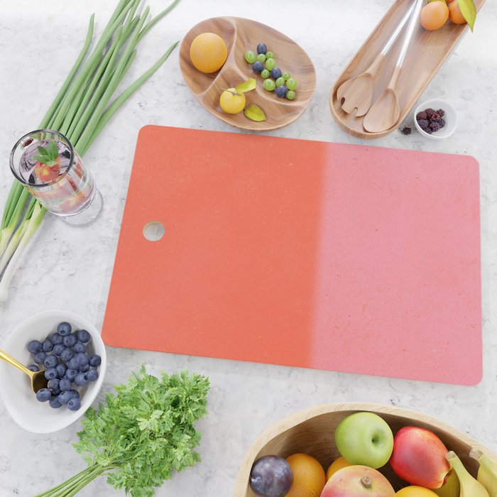 Color Block Coral Pink Peach Orange Abstract Modern Cutting Board Gallery Image 2