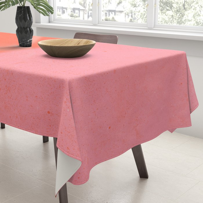 Color Block Coral Pink Peach Orange Abstract Modern Tablecloth Gallery Image 3