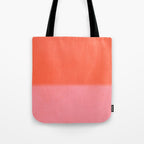 Color Block Coral Pink Peach Orange Abstract Modern Tote Bag Gallery Image 1