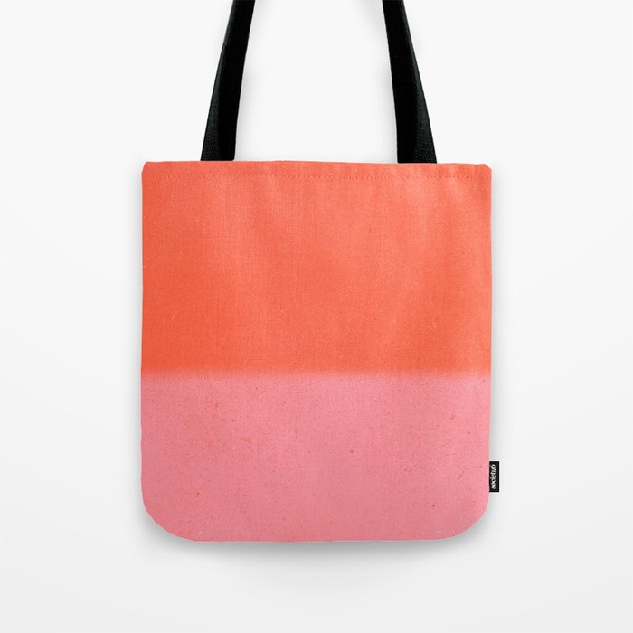 Color Block Coral Pink Peach Orange Abstract Modern Tote Bag Gallery Image 1
