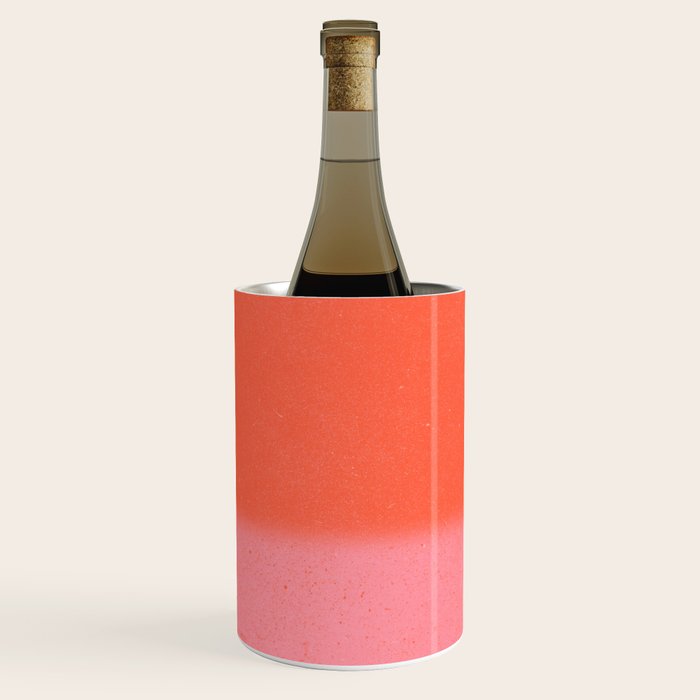 Color Block Coral Pink Peach Orange Abstract Modern Wine Chiller Gallery Image 1