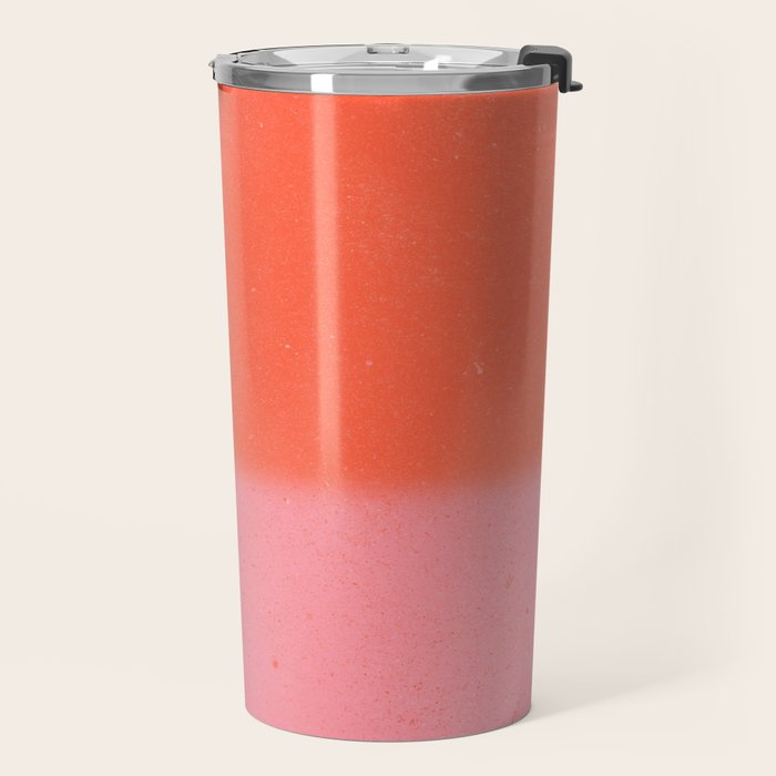 Color Block Coral Pink Peach Orange Abstract Modern Travel Mug Gallery Image 2