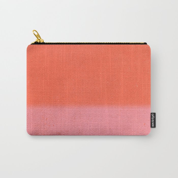 Color Block Coral Pink Peach Orange Abstract Modern Carry All Pouch Gallery Image 1