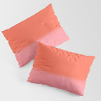 Color Block Coral Pink Peach Orange Abstract Modern Pillow Sham Gallery Image 3