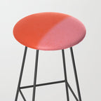 Color Block Coral Pink Peach Orange Abstract Modern Stool Gallery Image 2