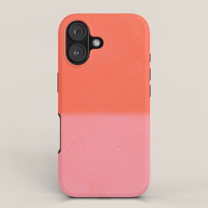 Color Block Coral Pink Peach Orange Abstract Modern iPhone Case Gallery Image 1