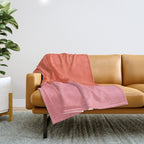 Color Block Coral Pink Peach Orange Abstract Modern Throw Blanket Gallery Image 1