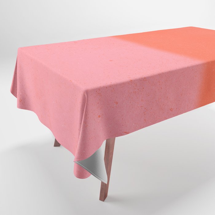 Color Block Coral Pink Peach Orange Abstract Modern Tablecloth Gallery Image 1