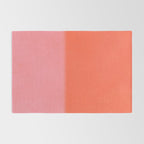 Color Block Coral Pink Peach Orange Abstract Modern Rug Gallery Image 2