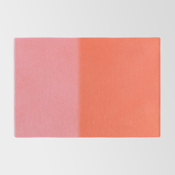 Color Block Coral Pink Peach Orange Abstract Modern Rug Gallery Image 2