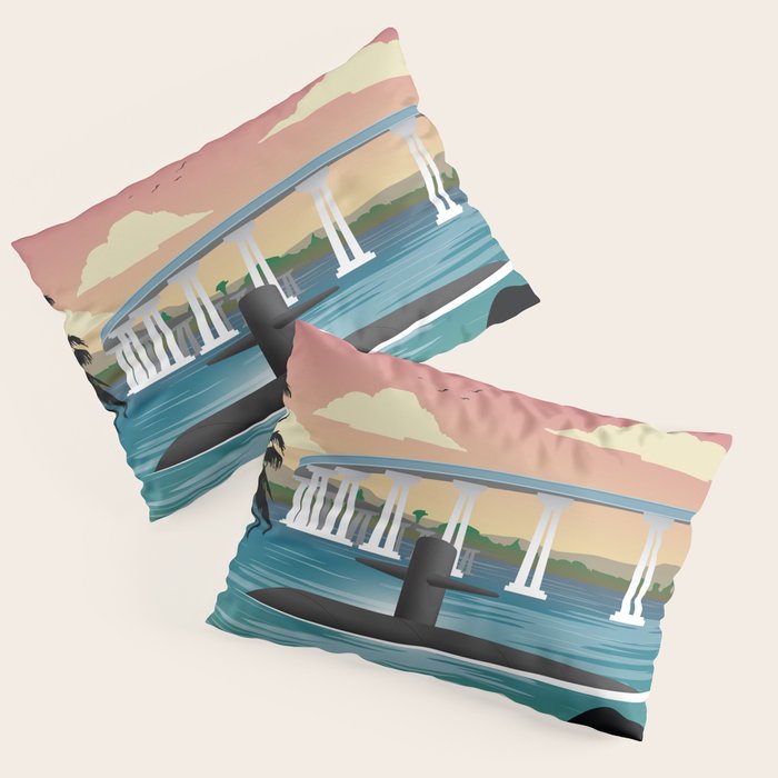 San Diego, CA - Submarine Homeport Pillow Sham Gallery Image 1