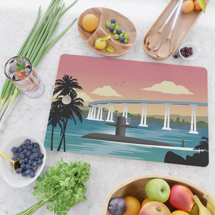San Diego, CA - Submarine Homeport Cutting Board Gallery Image 2