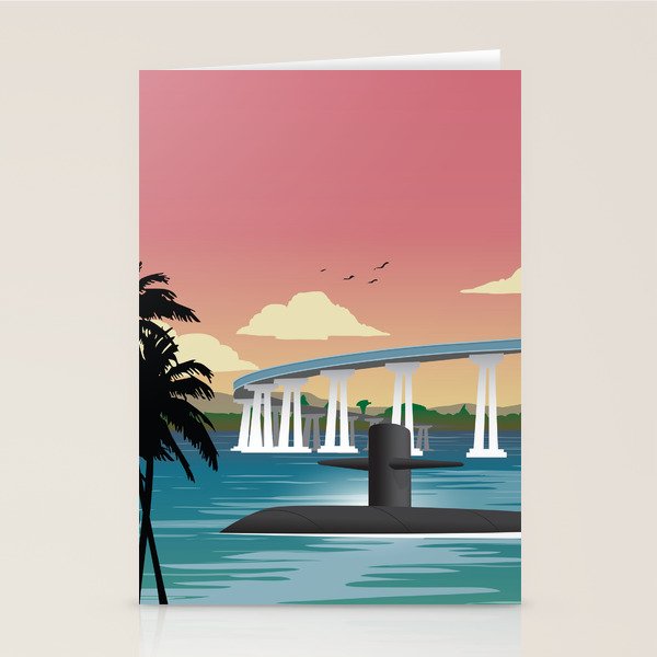 San Diego, CA - Submarine Homeport Stationery Card Gallery Image 1