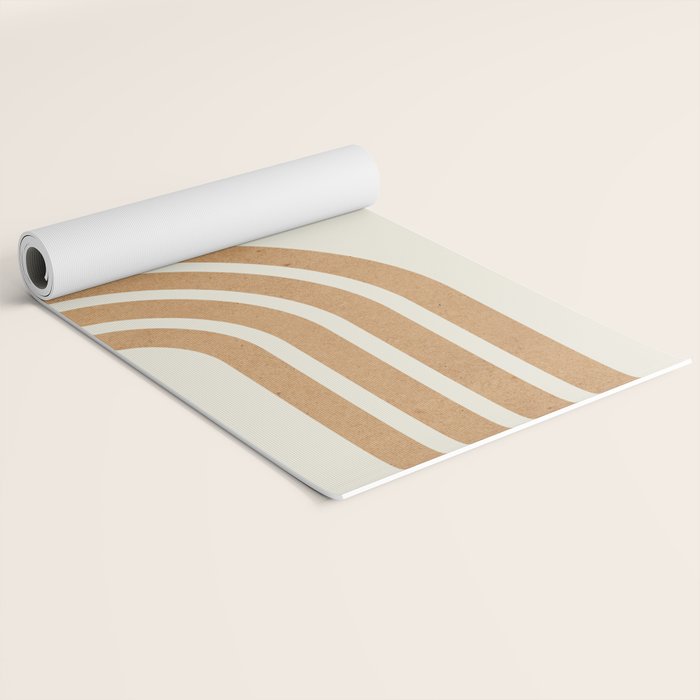 Mid century modern pink Sun and Rainbow Yoga Mat Gallery Image 2
