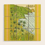 beach lookout of paradise in raglan new zealand // retro surf art by surfy birdy Wood Wall Art Gallery Image 1