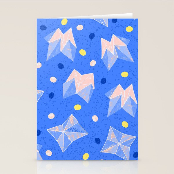 Origami Fortune Teller in Sky Blue & Peach Stationery Card Gallery Image 2