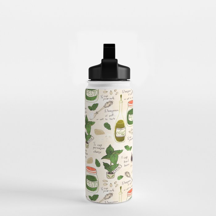 Pesto. Illustrated Recipe. Water Bottle Gallery Image 2