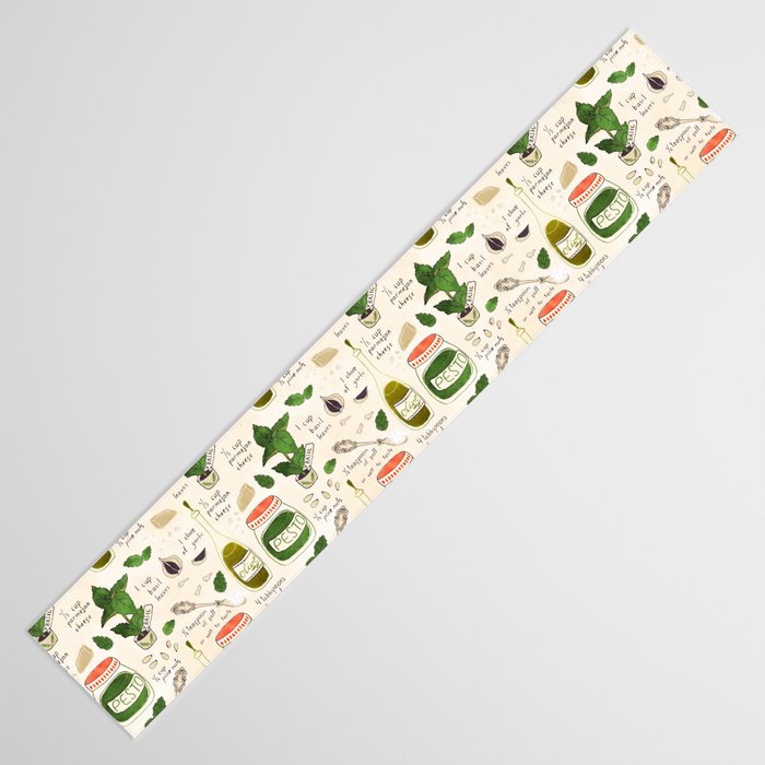 Pesto. Illustrated Recipe. Table Runner Gallery Image 3
