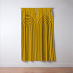 Minimal Arch VII Ochre Modern Geometric Lines Window Curtain Gallery Image 3