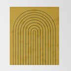 Minimal Arch VII Ochre Modern Geometric Lines Throw Blanket Gallery Image 2