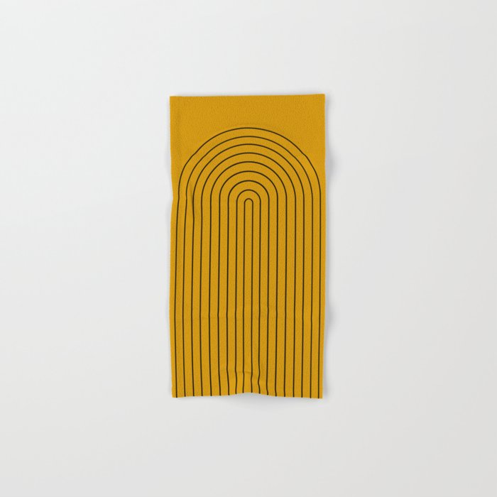 Minimal Arch VII Ochre Modern Geometric Lines Bath Towel Gallery Image 1
