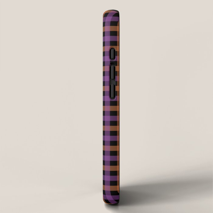 Halloween Gingham Check Pattern Purple Orange Black  iPhone Case Gallery Image 2