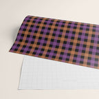 Halloween Gingham Check Pattern Purple Orange Black  Wrapping Paper Gallery Image 2