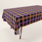 Halloween Gingham Check Pattern Purple Orange Black  Tablecloth Gallery Image 1