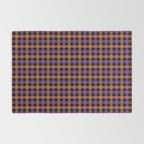 Halloween Gingham Check Pattern Purple Orange Black  Rug Gallery Image 2