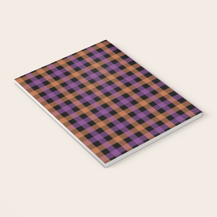 Halloween Gingham Check Pattern Purple Orange Black  Notebook Gallery Image 3