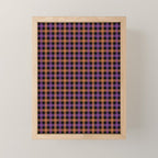 Halloween Gingham Check Pattern Purple Orange Black  Mini Art Print Gallery Image 1