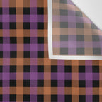 Halloween Gingham Check Pattern Purple Orange Black  Wall Tapestry Gallery Image 3